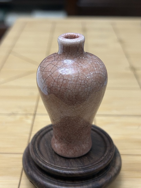 古玩陶瓷晚清紅哥釉梅瓶鼻煙壺拍賣，當前價格2888元