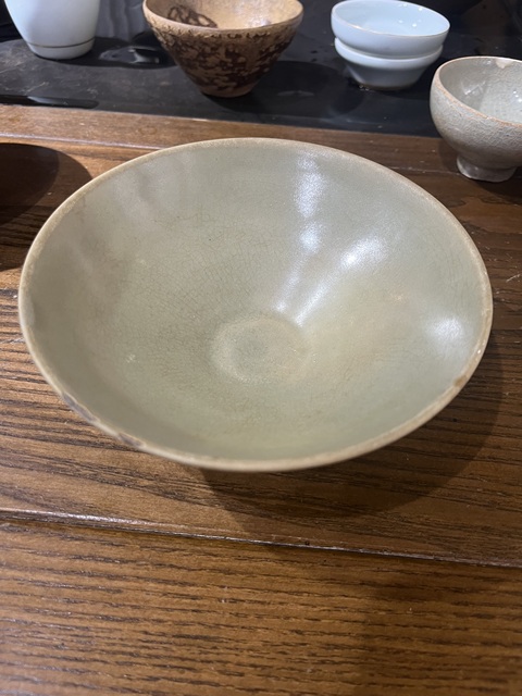 古玩陶瓷耀州窯青釉茶盞真品鑒賞圖