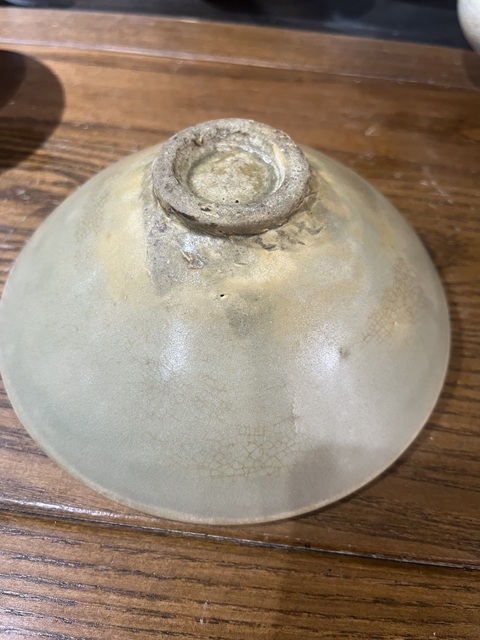 古玩陶瓷耀州窯青釉茶盞真品鑒賞圖