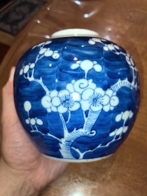 古玩陶瓷青光緒冰梅罐拍賣，當前價格880元