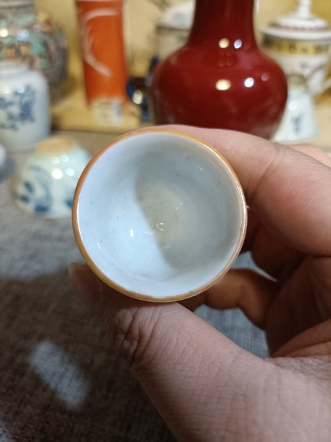 古玩陶瓷民國檸檬黃釉高足杯拍賣，當前價格2888元
