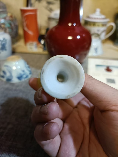古玩陶瓷民國檸檬黃釉高足杯拍賣，當前價格2888元