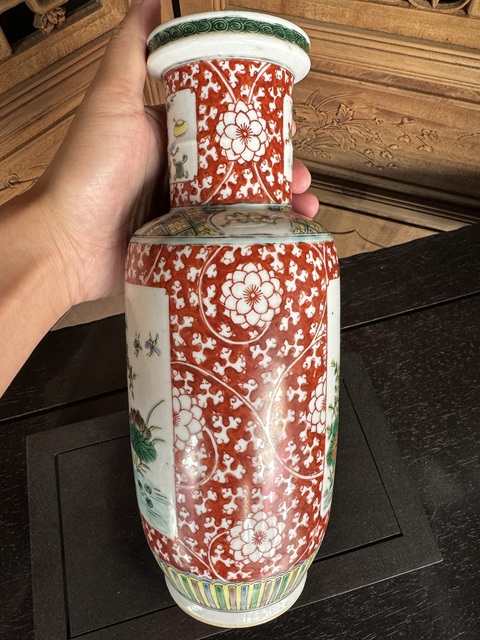 古玩陶瓷清晚期 五彩花鳥紋棒槌瓶拍賣,當前價格7500元