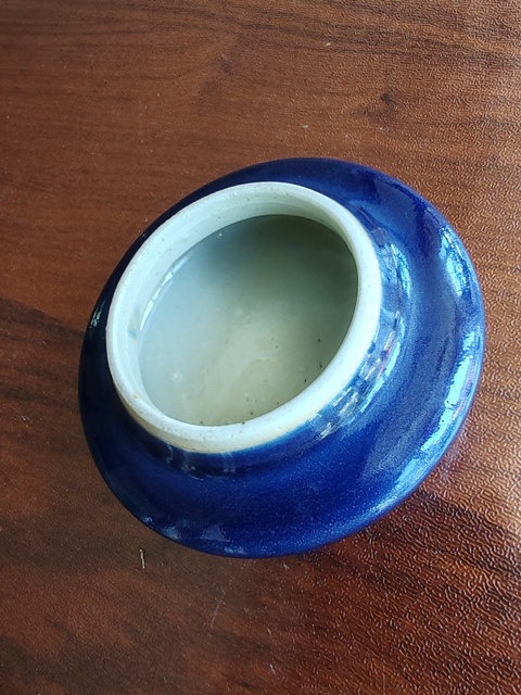 古玩陶瓷藍釉水盂拍賣，當前價格4980元