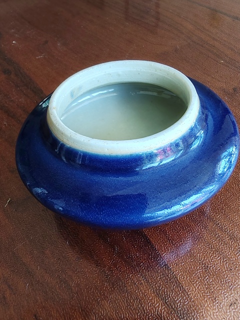 古玩陶瓷藍釉水盂拍賣，當前價格4980元