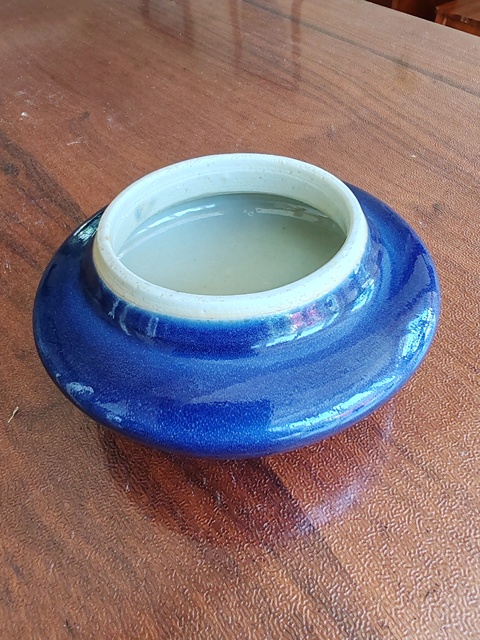 古玩陶瓷藍釉水盂拍賣，當前價格4980元