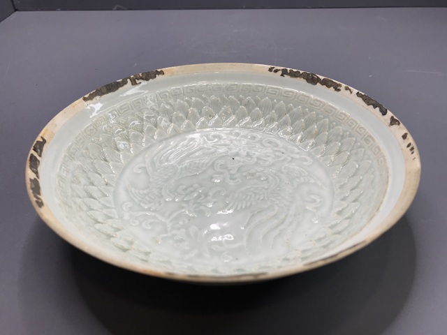 古玩陶瓷南宋湖田窯雙鳳洗拍賣,當(dāng)前價(jià)格70000元