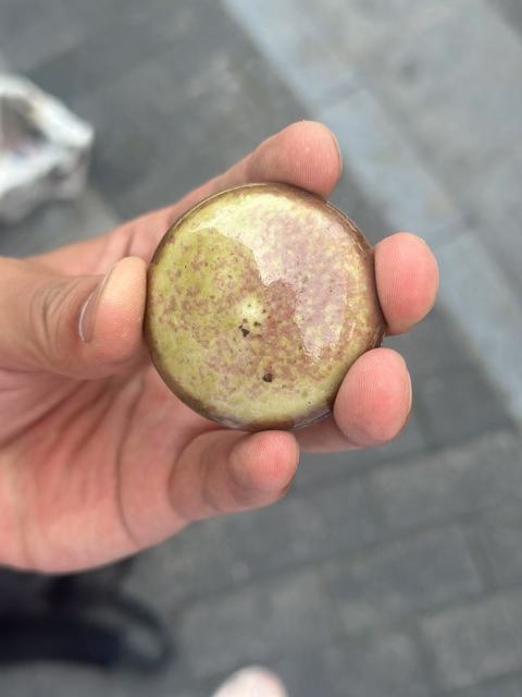 古玩陶瓷晚清豇豆紅釉印盒拍賣，當前價格4500元