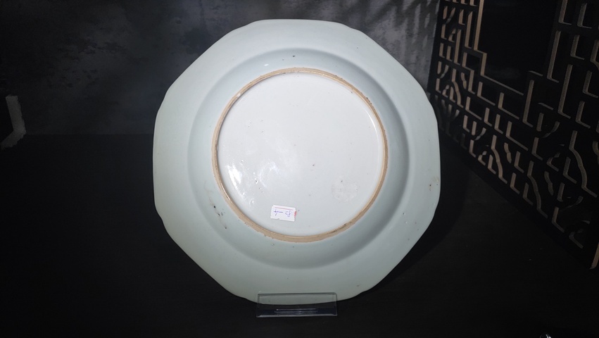 古玩陶瓷清乾隆·青花山水垂釣圖八方盤真品鑒賞圖