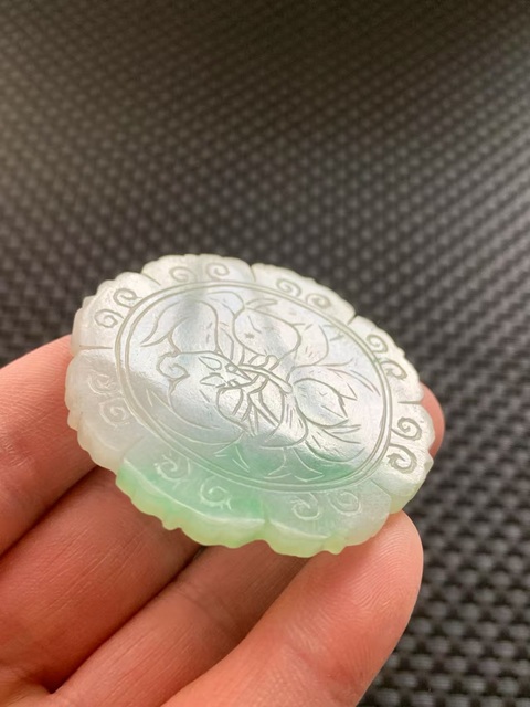 古玩玉器清代翡翠雕“福壽將軍扣”拍賣，當前價格13000元