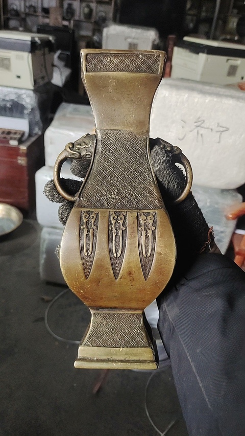 古玩銅器銅瓶真品鑒賞圖