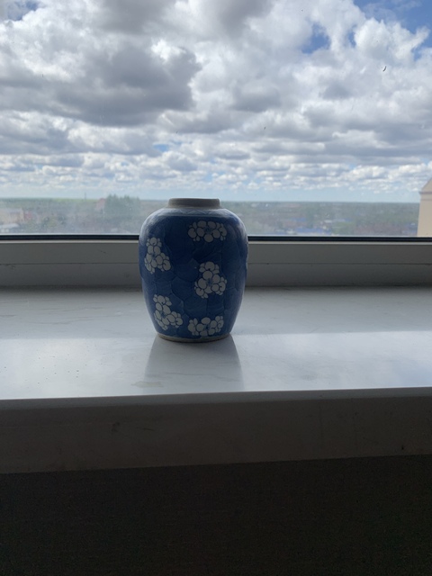 古玩陶瓷青花留白冰梅紋罐真品鑒賞圖