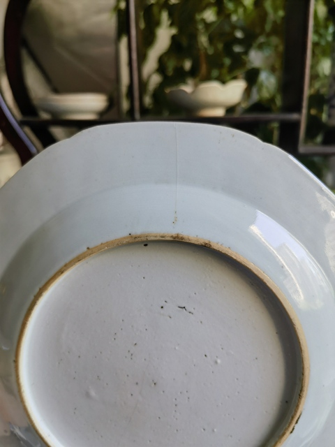 古玩陶瓷青花花卉紋八方盤真品鑒賞圖