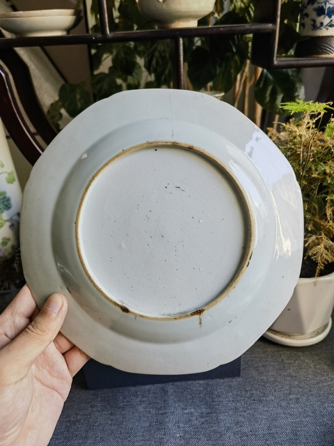 古玩陶瓷青花花卉紋八方盤真品鑒賞圖