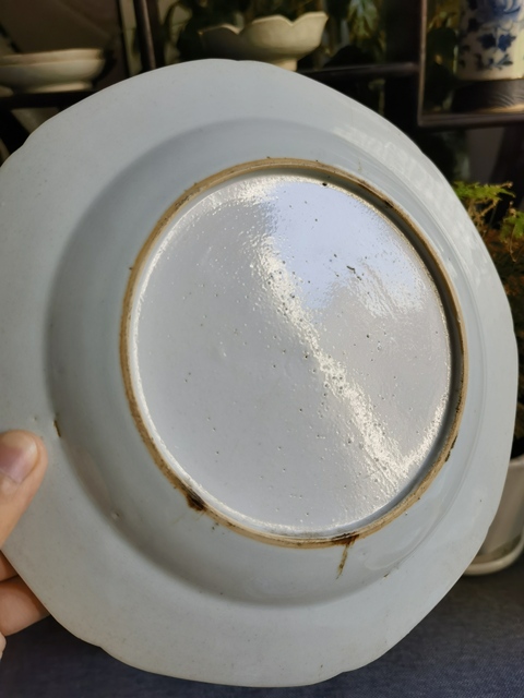 古玩陶瓷青花花卉紋八方盤真品鑒賞圖