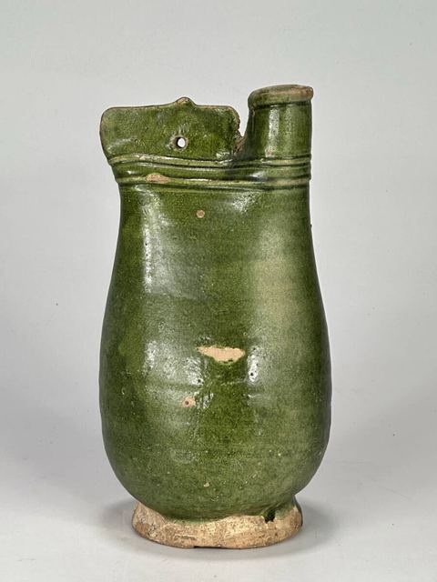 古玩陶瓷綠釉皮囊壺真品鑒賞圖