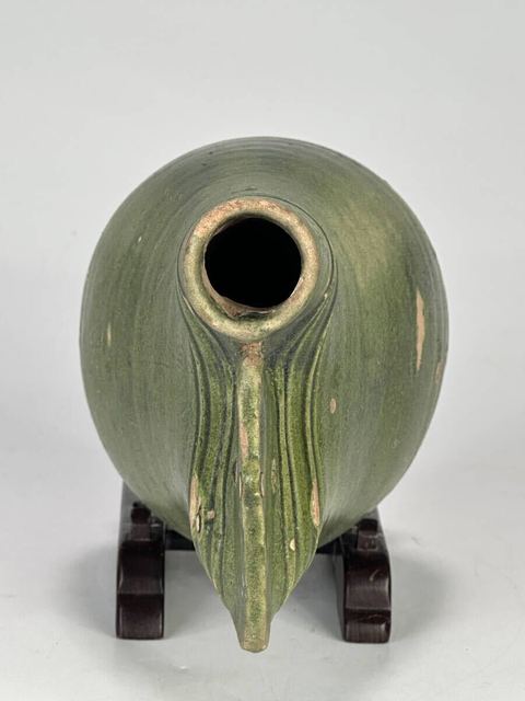 古玩陶瓷綠釉皮囊壺真品鑒賞圖