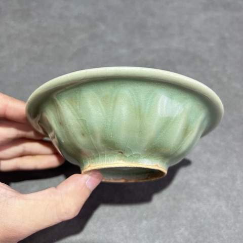 古玩陶瓷南宋龍泉窯雙魚洗真品鑒賞圖