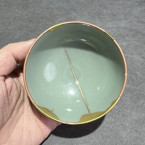 古玩陶瓷南宋龍泉窯斂口碗（杯）真品鑒賞圖
