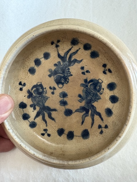 古玩陶瓷清晚期 哥釉青花鐋鑼洗拍賣,當前價格2600元