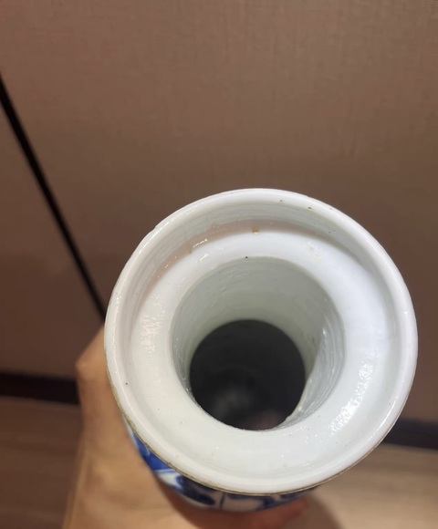 古玩陶瓷青花人物故事紋棒槌瓶真品鑒賞圖