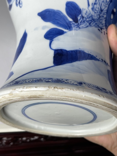 古玩陶瓷清康熙 青花花鳥紋鳳尾尊真品鑒賞圖