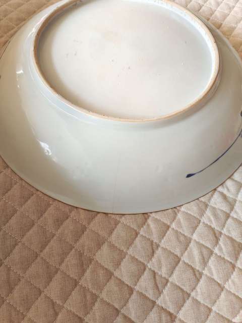 古玩陶瓷清康熙雙犄角牡丹紋青花盤拍賣,當前價格4200元