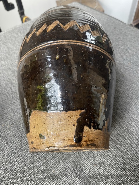 古玩陶瓷褐釉劃花梅瓶真品鑒賞圖