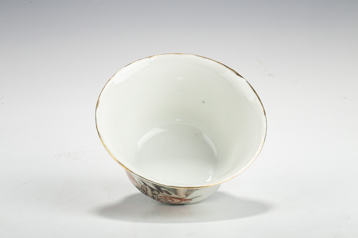 古玩陶瓷民國·粉彩松鶴延年紋三才蓋碗一對真品鑒賞圖