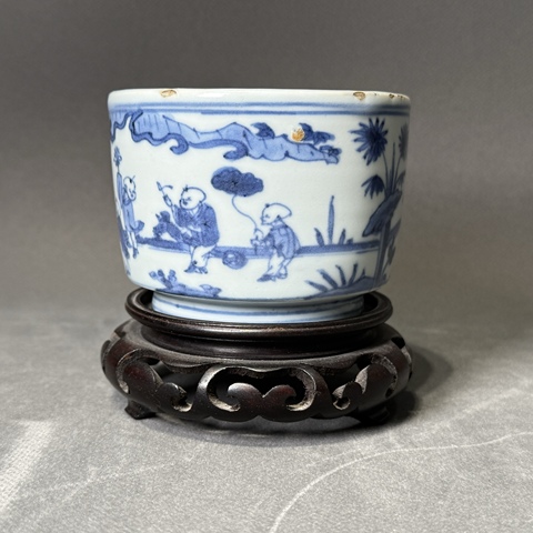 古玩陶瓷青花嬰戲圖香爐真品鑒賞圖