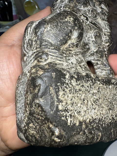 古玩雜項青石獅真品鑒賞圖