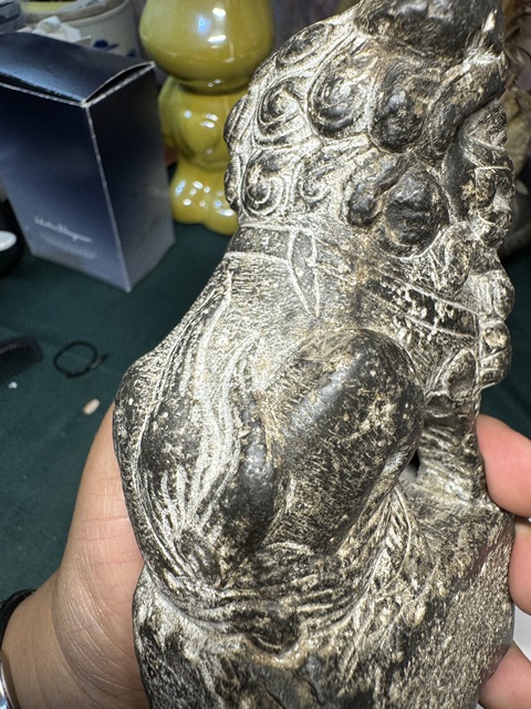 古玩雜項青石獅真品鑒賞圖