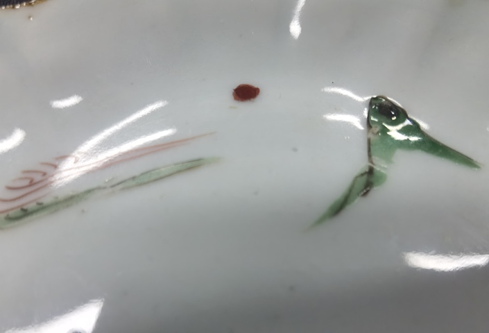 古玩陶瓷明天啟 青花五彩山水紋花口盤真品鑒賞圖