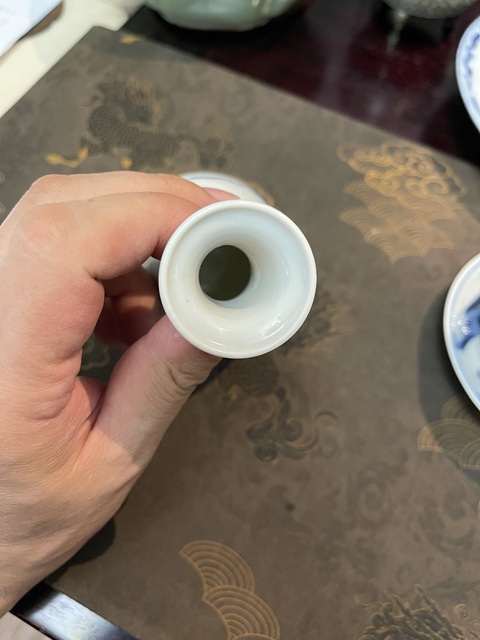 古玩陶瓷青花釉里紅盤(pán)口瓶真品鑒賞圖