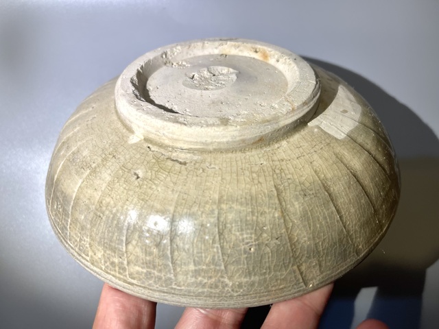 古玩陶瓷青白釉印刻花盤真品鑒賞圖