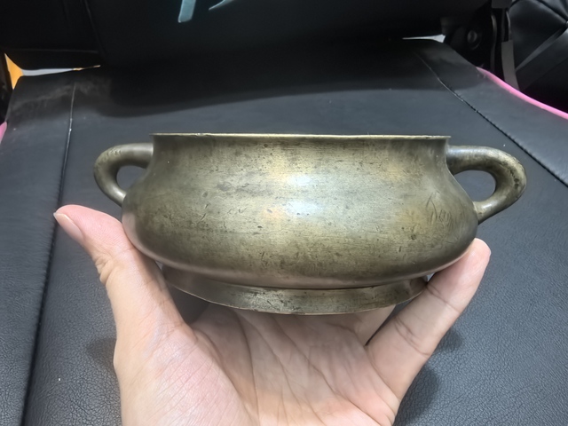 古玩銅器蚰龍耳爐真品鑒賞圖