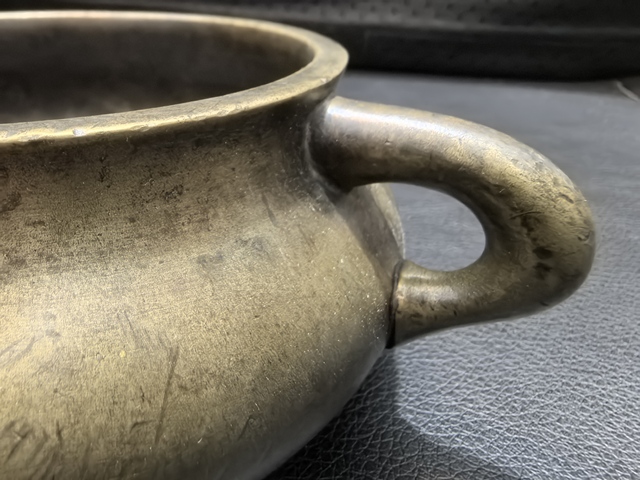 古玩銅器蚰龍耳爐真品鑒賞圖