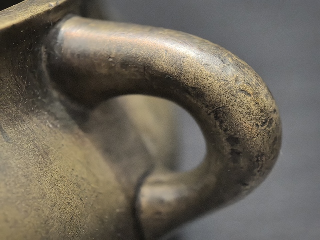 古玩銅器蚰龍耳爐真品鑒賞圖