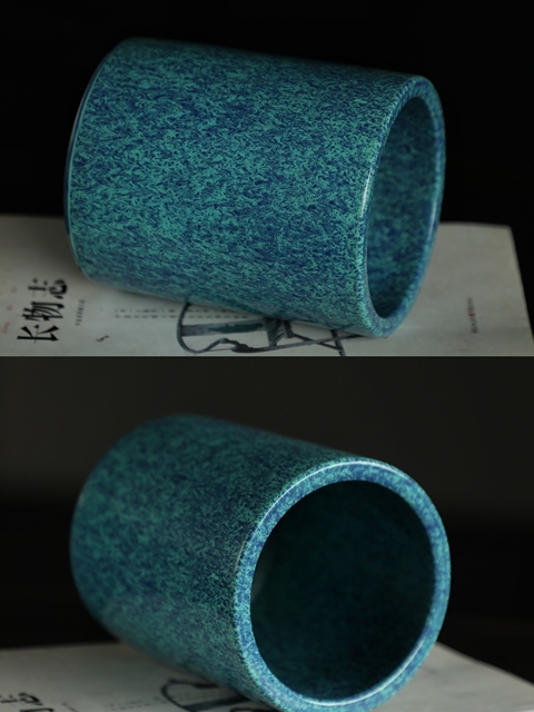 古玩陶瓷爐鈞釉筆筒真品鑒賞圖