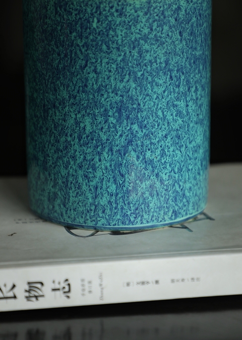 古玩陶瓷爐鈞釉筆筒真品鑒賞圖
