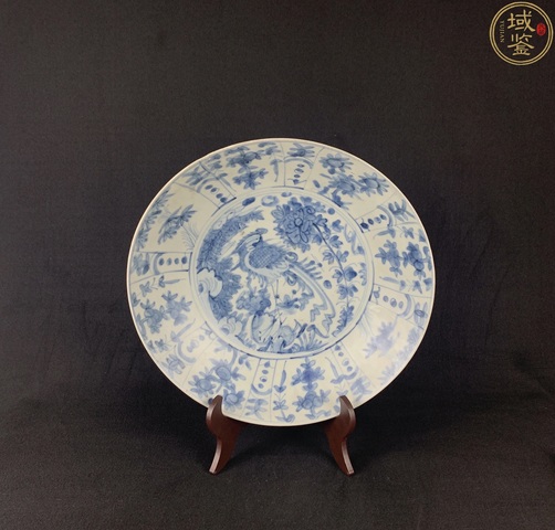 古玩陶瓷青花鳳凰牡丹盤拍賣，當前價格35000元