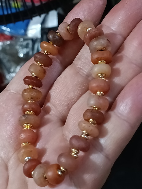古玩玉器春秋戰國天然瑪瑙珠串拍賣,當前價格1800元