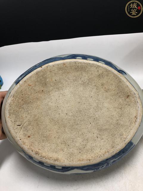 古玩陶瓷青花山水人物紋蓋鍋真品鑒賞圖