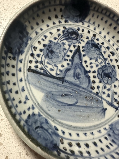 古玩陶瓷明代空白期青花盤真品鑒賞圖