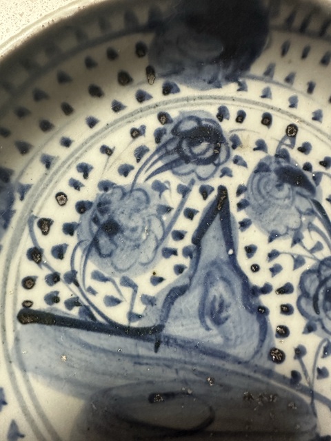古玩陶瓷明代空白期青花盤真品鑒賞圖