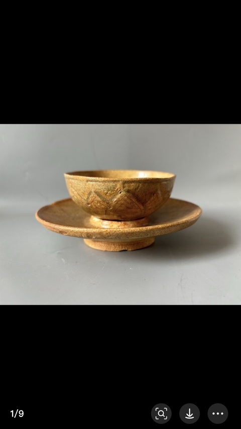 古玩陶瓷南朝洪州窯蓮瓣紋茶盞（套）拍賣，當前價格9888元