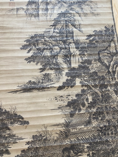 古玩字畫高翔款山水真品鑒賞圖