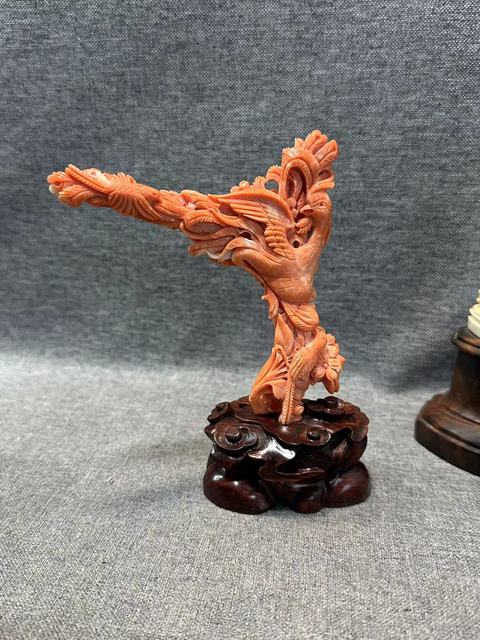 古玩玉器天然珊瑚雕件真品鑒賞圖