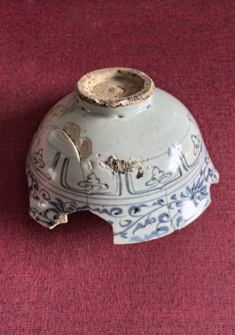 古玩陶瓷元青花滿池嬌大碗標本拍賣,當前價格28888元