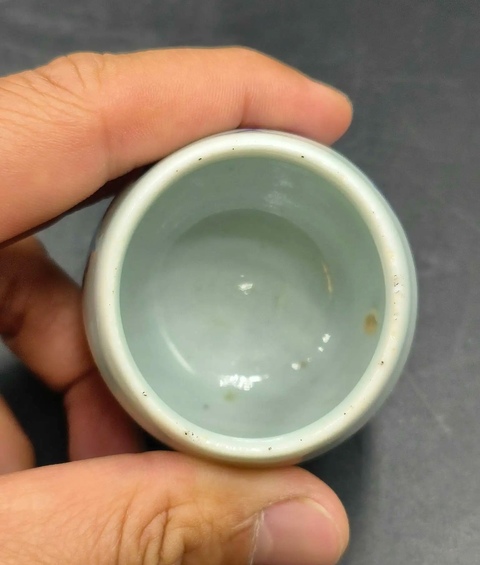 古玩陶瓷清晚期青花山水人物紋鳥食罐拍賣,當前價格1100元